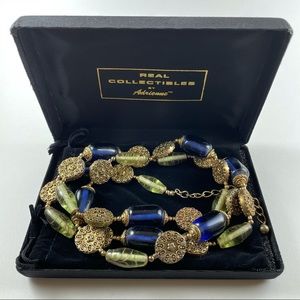 Long Blue and YG Necklace